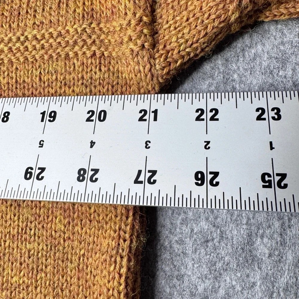 Aran Crafts‎ Ireland Mens 100% Wool Mock Neck Sweater Marled Orange Size M